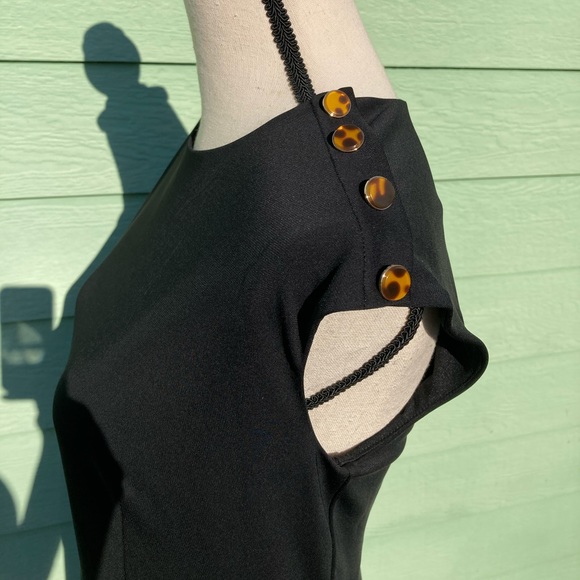 Shoulder Button Matte Jersey Flare Dress - Picture 8 of 16